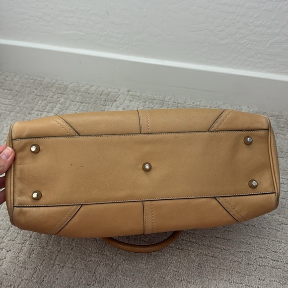 VTG Coach Hampton tan leather mini shoulder bag buckle handle horse bit footed - Picture 13 of 13